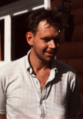 Paul in front of his house as a youth